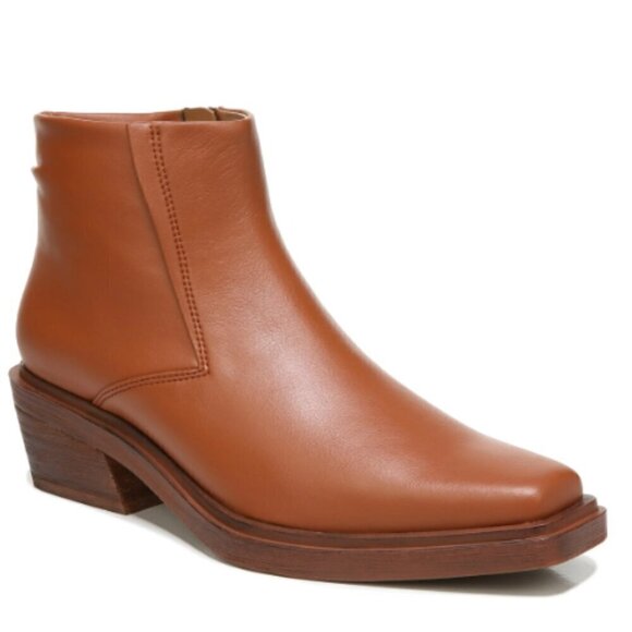 FRANCO SARTO FORTA ZIPPER SQUARE TOE ANKLE BOOTS - Picture 1 of 8